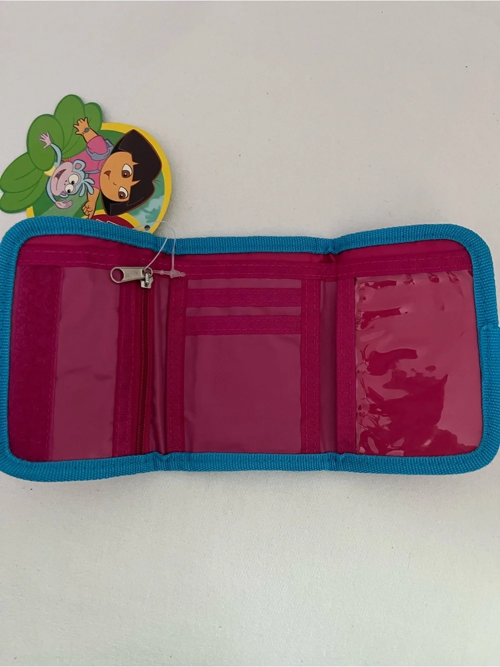 Vintage Dora the Explorer Kids Wallet with Blue Trim - Y2K Deadstock